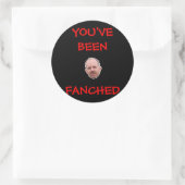 Fancher hoofd, JE BENT GEFANCHEERD Ronde Sticker (Tas)