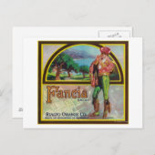 Fancia Brand Citrus Crate Label Briefkaart (Voorkant / Achterkant)