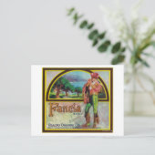 Fancia Brand Citrus Crate Label Briefkaart (Staand voorkant)