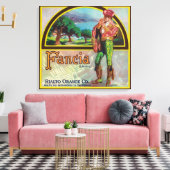Fancia Brand Citrus Crate Label Canvas Afdruk (Insitu (Woonkamer))