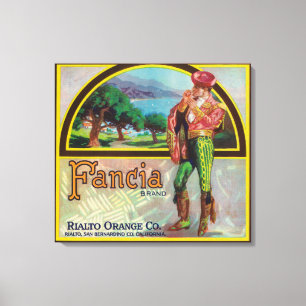 Fancia Brand Citrus Crate Label Canvas Afdruk