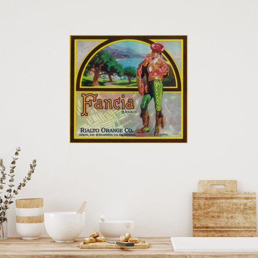 Fancia Brand Citrus Crate Label Poster (Keuken)