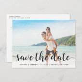 Fanciel script | De foto bewaart de Datum Aankondigingskaart (Voorkant / Achterkant)