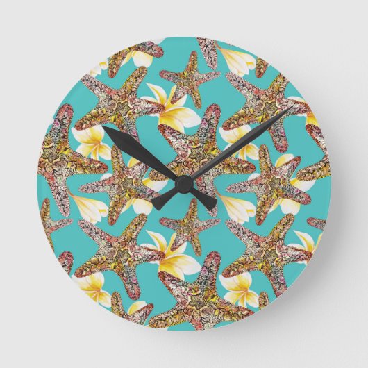 Fanciel Starfish Pattern Ronde Klok (Voorkant)