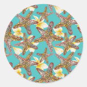 Fanciel Starfish Pattern Ronde Sticker (Voorkant)
