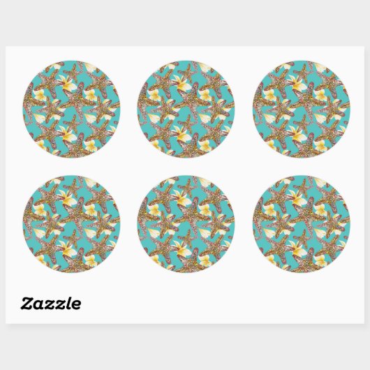 Fanciel Starfish Pattern Ronde Sticker (Vel)