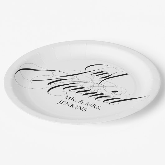 Fanciest is net getrouwd met receptie papieren bordje (Gekanteld)