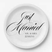 Fanciest is net getrouwd met receptie papieren bordje (Voorkant)