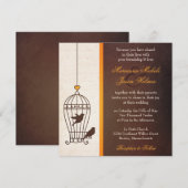 Fanciful Bird Cage - Autumn Oranje Wedding Kaart (Voorkant / Achterkant)
