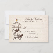 Fanciful Bird Cage - Autumn Oranje Wedding RSVP (Voorkant)
