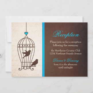 Fanciful Bird Cage - Chocolade & Blauwgroen ontvan Kaart