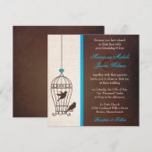 Fanciful Bird Cage - Chocolate & Blauwgroen Blue W Kaart (Voorkant / Achterkant)