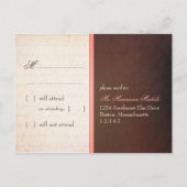 Fanciful Bird Cage - Chocolate & Pink Wedding RSVP Uitnodiging Briefkaart (Achterkant)