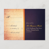 Fanciful Bird Cage met Gold Heart Wedding RSVP Uitnodiging Briefkaart (Achterkant)