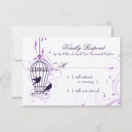 Fanciful Bird Cage with Swirls Eggplant RSVP
