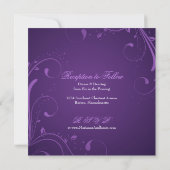 Fanciful Bird Cage with Swirls Eggplant Wedding Kaart (Achterkant)