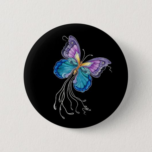 Fanciful Butterfly Ronde Button 5,7 Cm (Voorkant)
