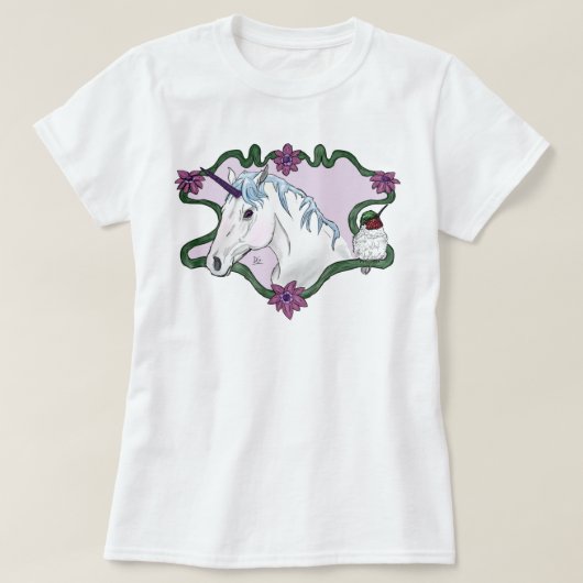 Fanciful eenhoorn en kolibrie T-shirt (Design voorkant)