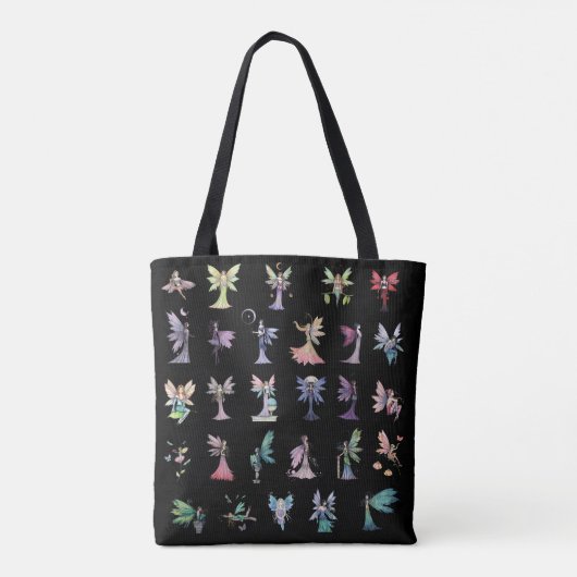 Fanciful Fairies Leuke kleurrijke Fairy Fantasy Ar Tote Bag (Achterkant)