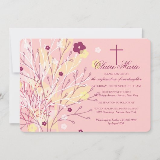 Fanciful Floral religieuze uitnodiging (Voorkant)