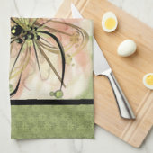 Fanciful Flower Monogrammed (theedoek) Theedoek (Quarter Fold)