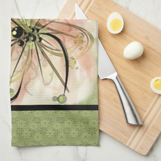 Fanciful Flower Monogrammed (theedoek) Theedoek (Quarter Fold)