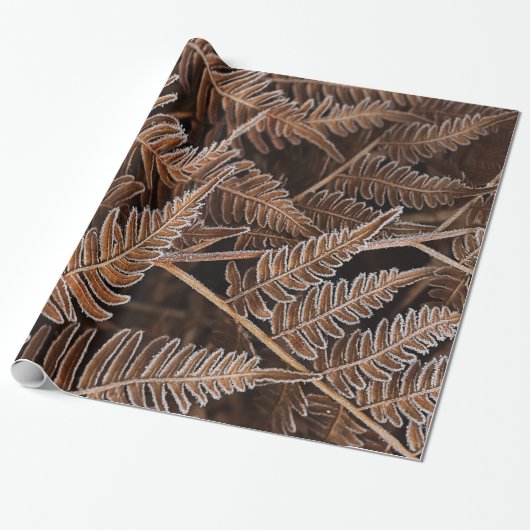 Fanciful Frostbitten Brown Ferns Cadeaupapier (Uitgerold)