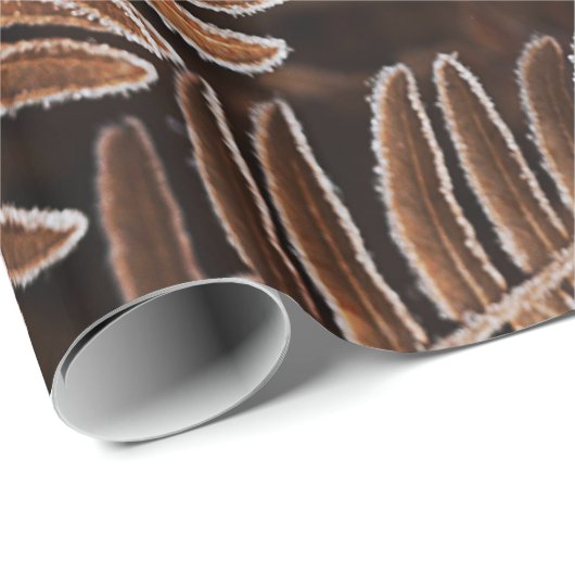 Fanciful Frostbitten Brown Ferns Cadeaupapier (Rol Hoek)