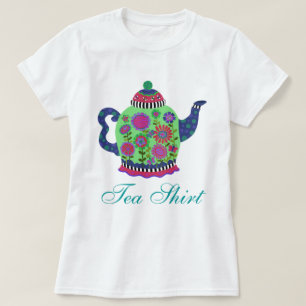 Fanciful Green Teapot Tea Shirt