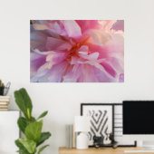 Fanciful Peachy-Pink Peony: groot formaat afdrukke Poster (Thuiskantoor)