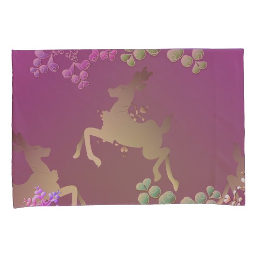 Fanciful rendier sneeuwvlok kussensloop (Voorkant-Rechts)