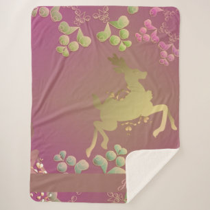 Fanciful rendier sneeuwvlok sherpa deken