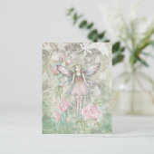 Fanciful Roos Fairy Briefkaart (Staand voorkant)