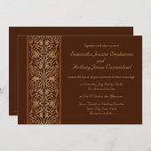 Fanciful Scrollwork Wedding Invitations Kaart (Voorkant / Achterkant)