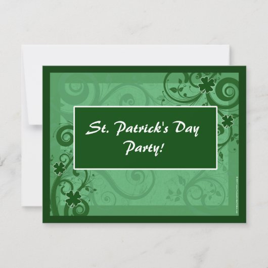 Fanciful Swirls St Patrick's Day Party Invitations Kaart (Voorkant)