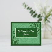 Fanciful Swirls St Patrick's Day Party Invitations Kaart (Staand voorkant)