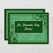 Fanciful Swirls St Patrick's Day Party Invitations Kaart (Voorkant / Achterkant)
