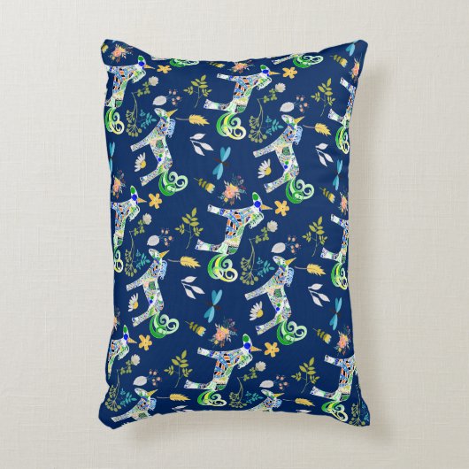 Fanciful Unicorns and Dragonflies Accent Kussen (Voorkant(Verticaal))