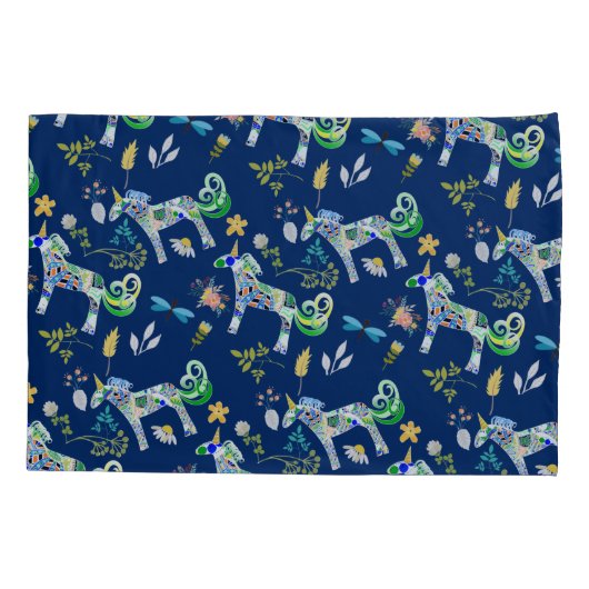 Fanciful Unicorns and Dragonflies Kussensloop (Achterkant)