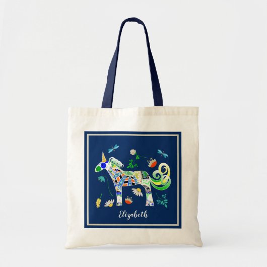 Fanciful Unicorns and Dragonflies Tote Bag (Voorkant)
