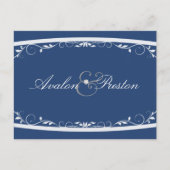 Fancilful Floral Blue Save the Date Briefkaart (Voorkant)