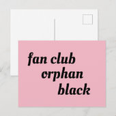 Fanclub Orphan Black Retro Font Tekst Briefkaart (Voorkant / Achterkant)