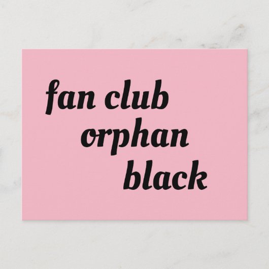 Fanclub Orphan Black Retro Font Tekst Briefkaart (Voorkant)