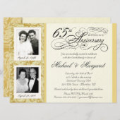 Fancy 65e Jubileum Uitnodigingen - Dan & nu (Voorkant / Achterkant)