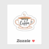 Fancy a Cuppa British Tea Lover Aesthetic Sticker (Vel)