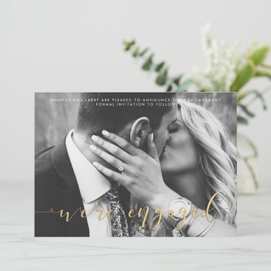 Fancy aankondiging Verloving bruiloft (Staand voorkant)