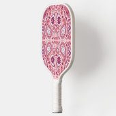Fancy Abstract Paisley Pattern in Pinks and White Pickleball Paddle (Links)