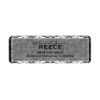 Fancy adreslabel voor flats en Damask Etiket