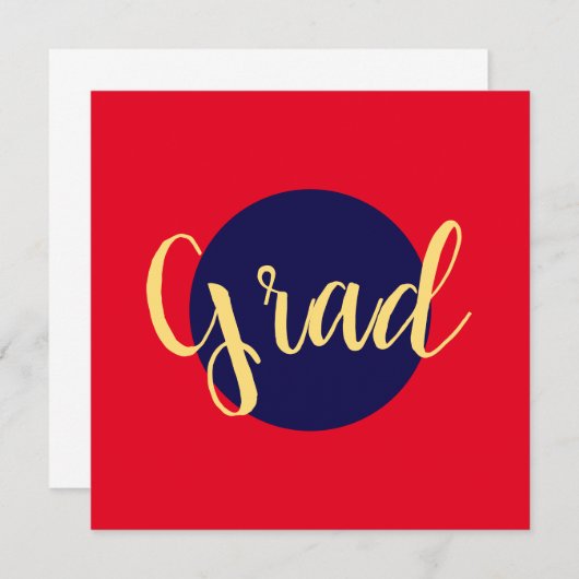 Fancy "Afstudeerder"-tekst Navy Blue Red Achtergro (Voorkant / Achterkant)