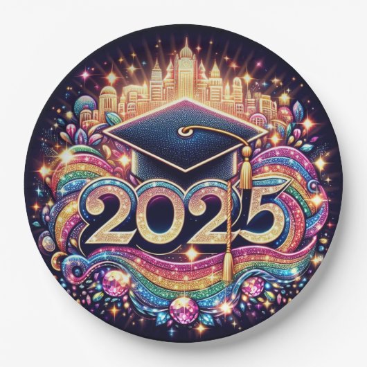 Fancy Afstuderen 2025 Papieren Bordje (Voorkant)
